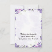 パープルエレガント金ゴールド結婚式 招待状 (裏面)