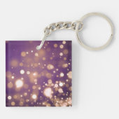 パープルエレガント金ゴールド50素晴らしい誕生日の好意 キーホルダー (裏面)