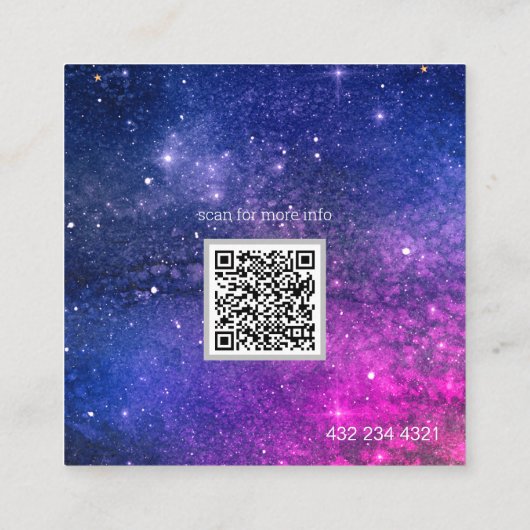 パープルエレガント銀河系名刺 スクエア名刺 (裏面)