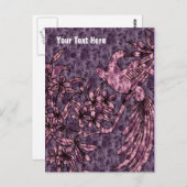 パープルエレガント鳩カスタマイズ可能はがき ポストカード (正面/裏面)