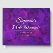 パープルエレガント100と素晴らしい誕生日パーティー ゲストブック (正面)