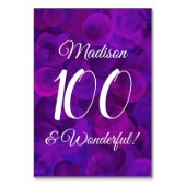パープルエレガント100と素晴らしい誕生日パーティー テーブルナンバー (裏面)