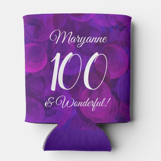 パープルエレガント100と素晴らしい誕生日パーティー 缶クーラー (裏面)