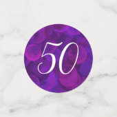 パープルエレガント50と素晴らしい誕生日パーティー コンフェッティ (スモール正面)