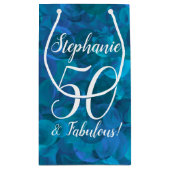 パープルエレガント50と素晴らしい誕生日パーティー スモールペーパーバッグ (裏面)