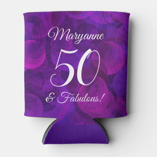 パープルエレガント50と素晴らしい誕生日パーティー 缶クーラー (正面)