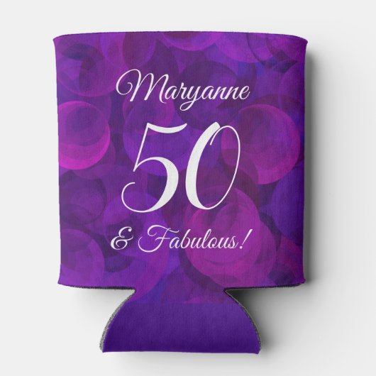パープルエレガント50と素晴らしい誕生日パーティー 缶クーラー (裏面)