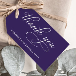 パープルエレガント50th誕生日パーティーありがとう ギフトタグ