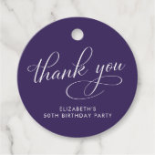 パープルエレガント50th誕生日パーティーありがとう フェイバータグ (正面)