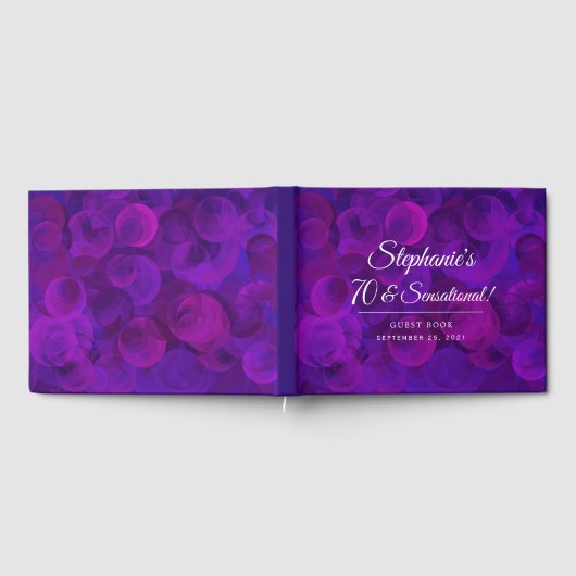 パープルエレガント70とセンセーショナル誕生日パーティー ゲストブック (全面)