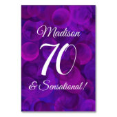 パープルエレガント70とセンセーショナル誕生日パーティー テーブルナンバー (裏面)