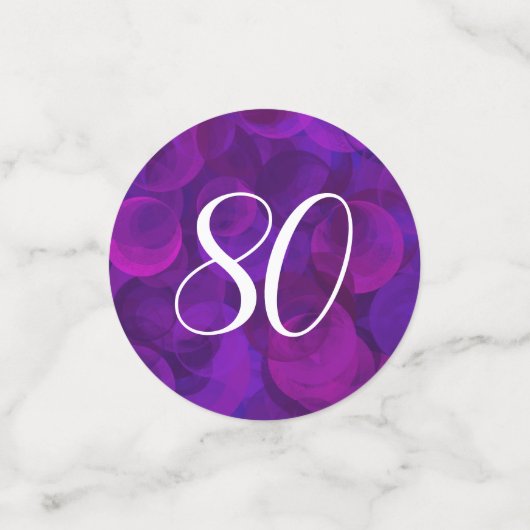 パープルエレガント80と素晴らしい誕生日パーティー コンフェッティ (スモール正面)
