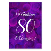 パープルエレガント80と素晴らしい誕生日パーティー テーブルナンバー (裏面)
