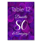 パープルエレガント80と素晴らしい誕生日パーティー テーブルナンバー (裏面)