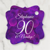 パープルエレガント90と素晴らしい誕生日パーティー フェイバータグ (裏面)