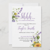 パープルエレガント フラワーリングサプライズパーティー招待状 招待状 (正面)