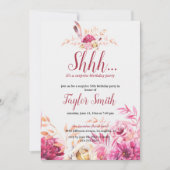 パープルエレガント フラワーリングサプライズパーティー招待状 招待状 (正面)