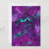 パープルエレガント&ブルー銀河系マーブルSweet sixteen 招待状 (裏面)