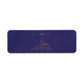 パープルエレガント&金ゴールドアゲート結婚ト差出人住所 ラベル (正面)