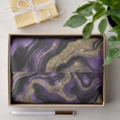 パープルエレガント&金ゴールドグリッターアゲート誕生日 薄葉紙 (ギフト)