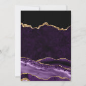 パープルエレガント&金ゴールドグリッターアゲート60誕生日 招待状 (裏面)