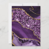 パープルエレガント&金ゴールドグリッターアゲートSweet sixteen 招待状 (裏面)