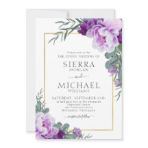 パープルエレガント&金ゴールドフローラユーカリ結婚ス