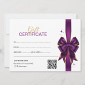 パープルエレガント&金ゴールドボウギフト券 (裏面)