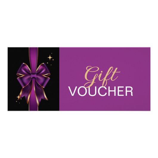 パープルエレガント&金ゴールドボウギフト券 | 割引 ラックカード (正面)
