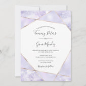 パープルエレガント&金ゴールド幾何学的結婚式招待状 招待状 (正面)