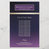 パープルエレガント&金ゴールド美しいサロン&スパ チラシ (正面)