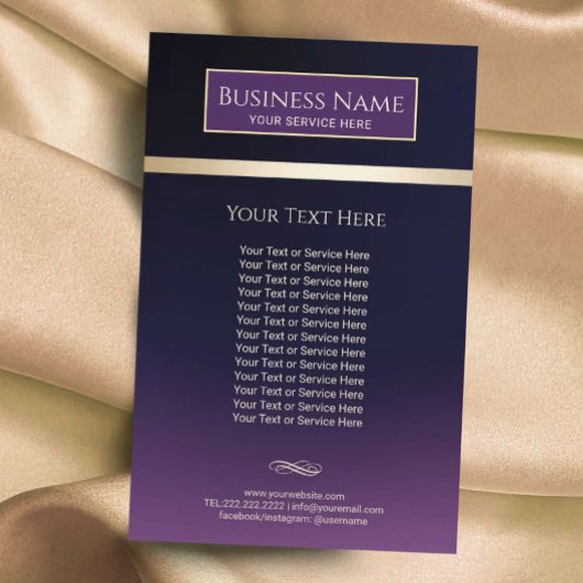 パープルエレガント&金ゴールド美しいサロン&スパ チラシ