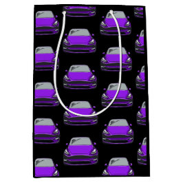 パープルエレクトリックビークルSUVカーブラックバックグラウンド ミディアムペーパーバッグ