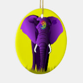 パープルエレファントオーナメント セラミックオーナメント (右)