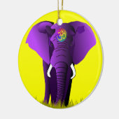 パープルエレファントオーナメント セラミックオーナメント (左)