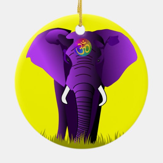 パープルエレファントオーナメント セラミックオーナメント (裏面)