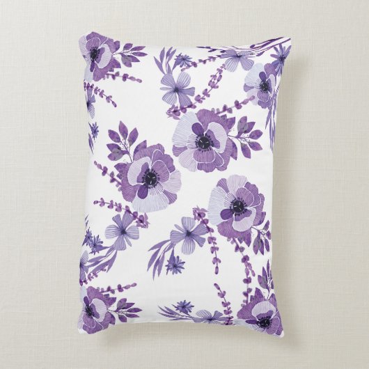 パープルエレファントガール名前をカスタムする枕 アクセントクッション (裏面(縦))