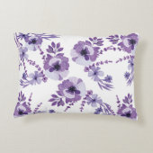 パープルエレファントガール名前をカスタムする枕 アクセントクッション (裏面)