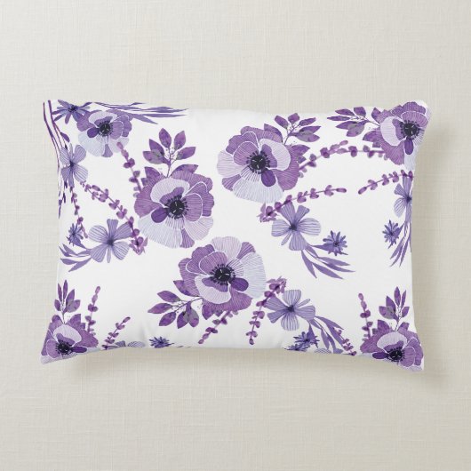 パープルエレファントガール名前をカスタムする枕 アクセントクッション (裏面)