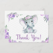 パープルエレファントサンキューカードバラガール (正面/裏面)