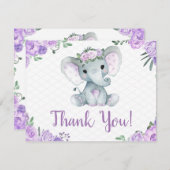 パープルエレファントサンキューカードバラガール (正面/裏面)