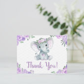 パープルエレファントサンキューバラガールポストカード ポストカード (スタンド正面)