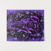 パープルエレファントタペストリー歩くインスターリーナイト タペストリー (正面(横))