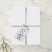 パープルエレファントベビーガールシャワーミニボトルの好意 ギフトタグ (より糸付き)