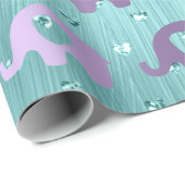 パープルエレファントベビーシャワープリンセスハート ラッピングペーパー (ロールコーナー)