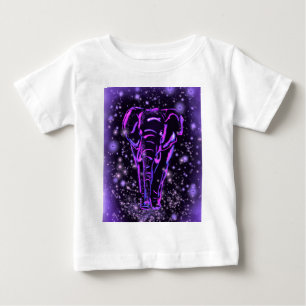 パープルエレファントベビーTシャツ ベビーTシャツ