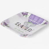 パープルエレファントホットエアバルーン赤ちゃんシャワー ペーパープレート (傾斜あり)