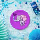 パープルエレファント紙プレート ペーパープレート (パーティー)