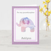 パープルエレファント1歳の孫娘 カード (黄色い花)