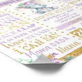 パープルエレファント1st誕生日マイルストーン誕生統計 ポスター (角)